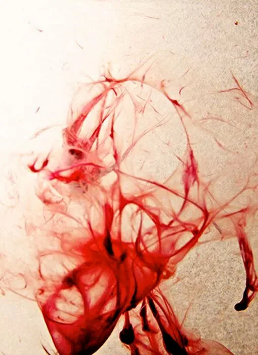 Red ink dispersing through water